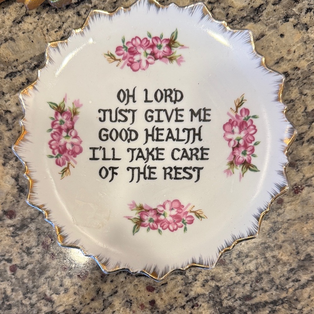 Floral vintage Decorative Plate with Quote